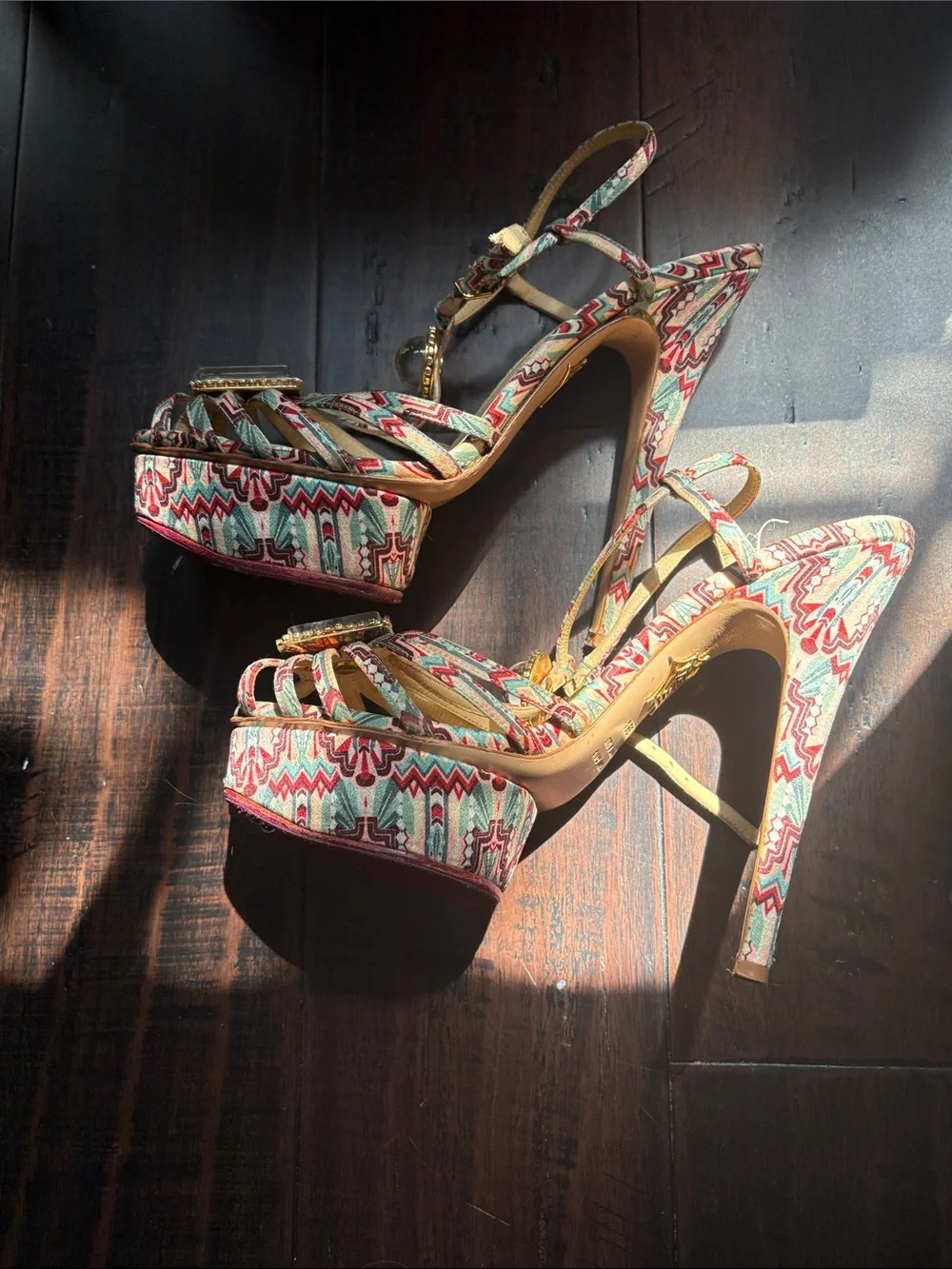 Charlotte Olympia Betty Davis Hollywood Platform Heels - Decorative Gem